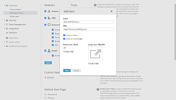 Adding custom menu items