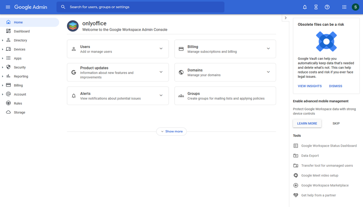 Migrating Google Workspace data to ONLYOFFICE DocSpace