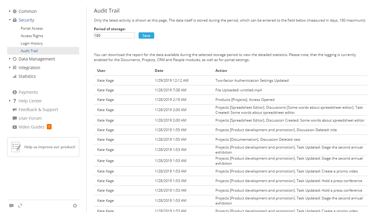 Receiving Audit Trail Data
