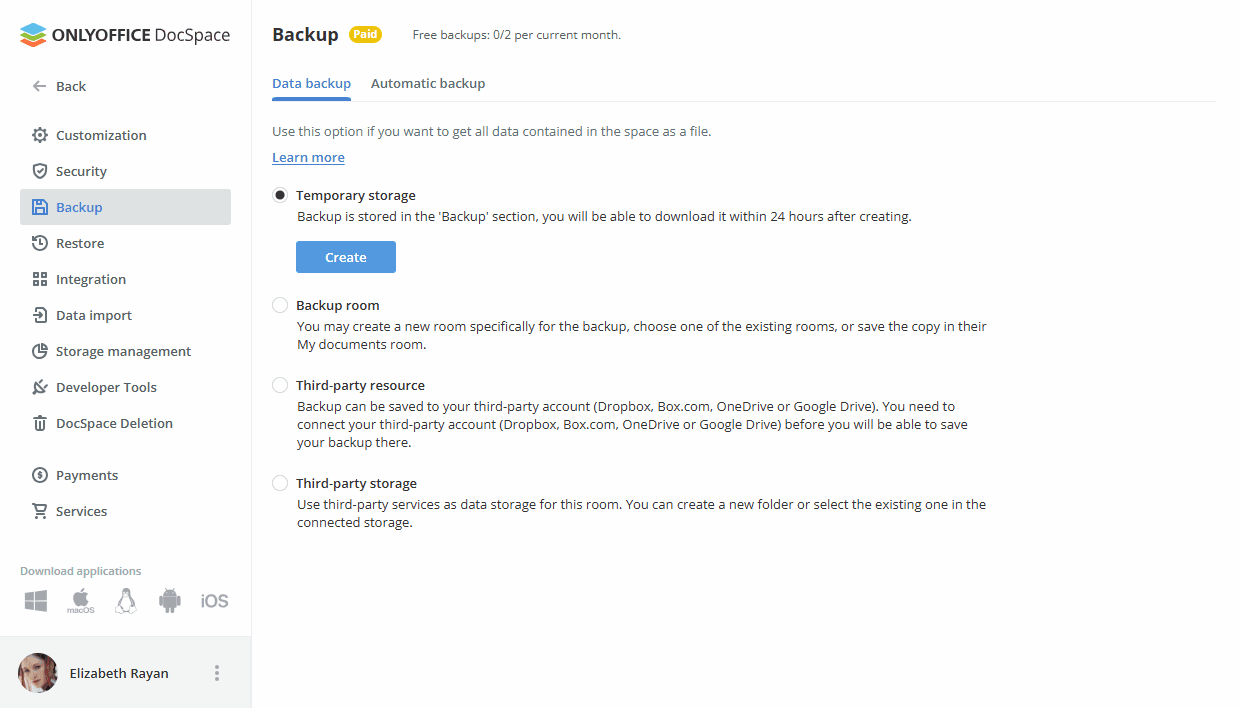 Creating Backup