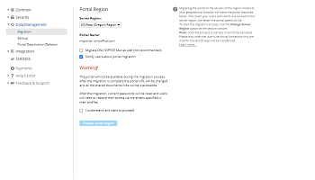 Changing Portal Region