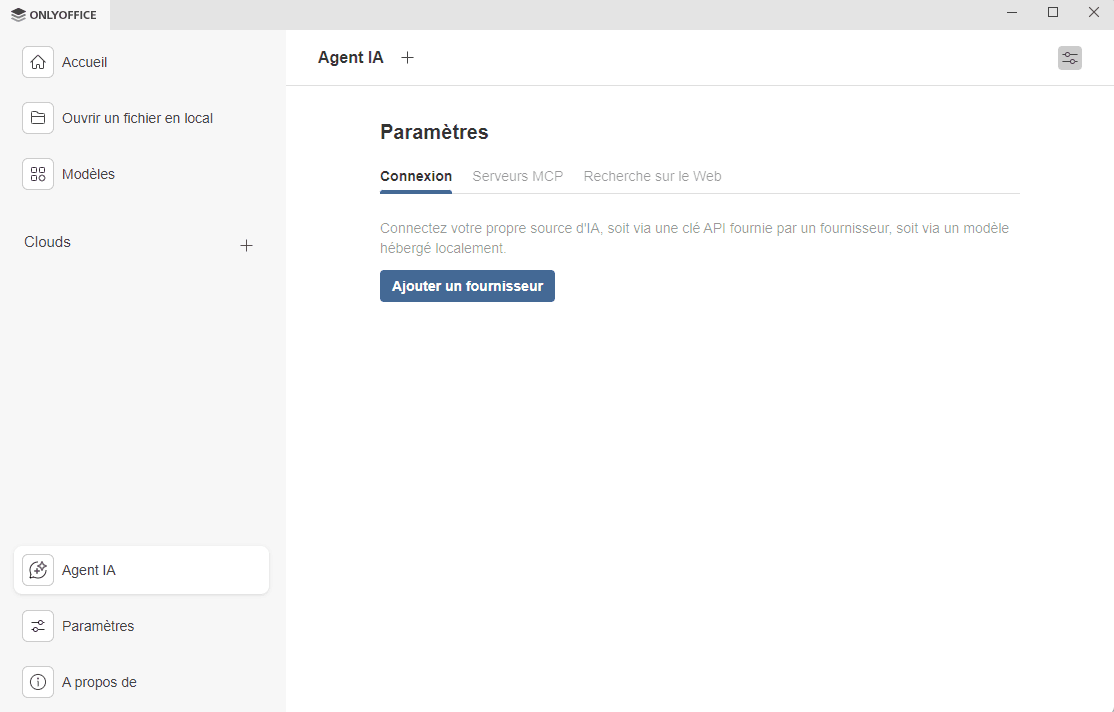 Sélectionner fournisseur d'IA