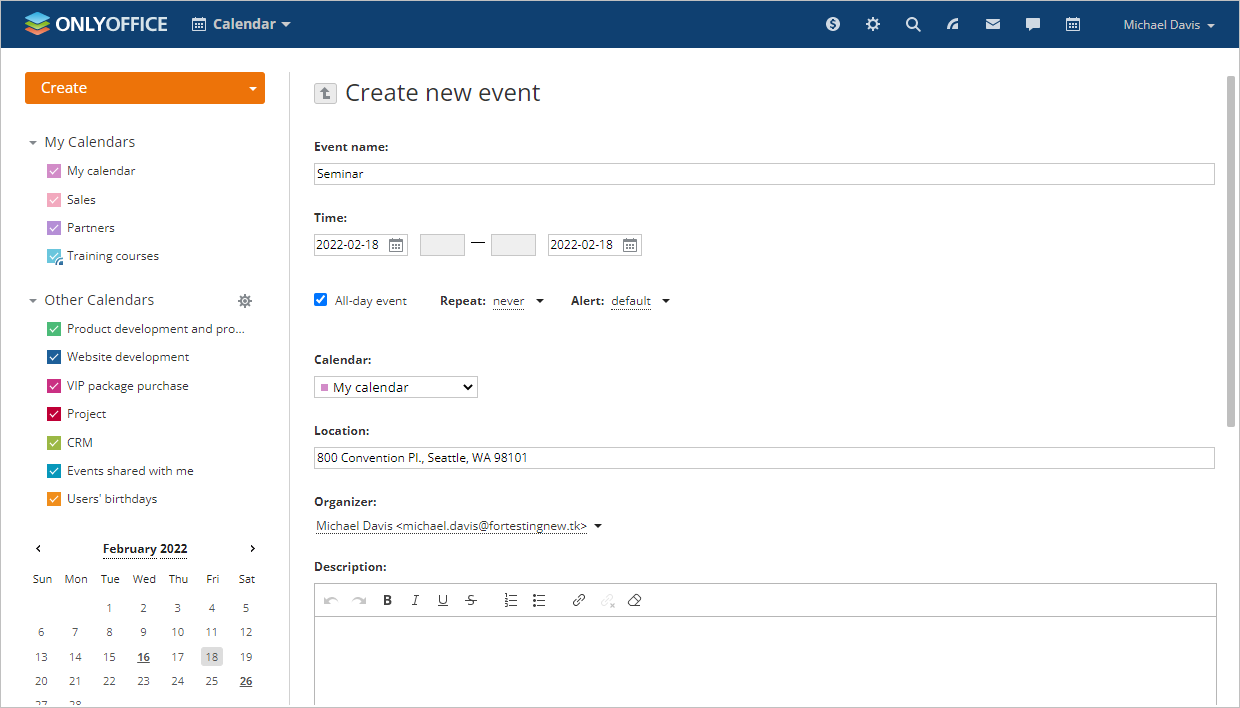 Creating Events - Advanced Mode