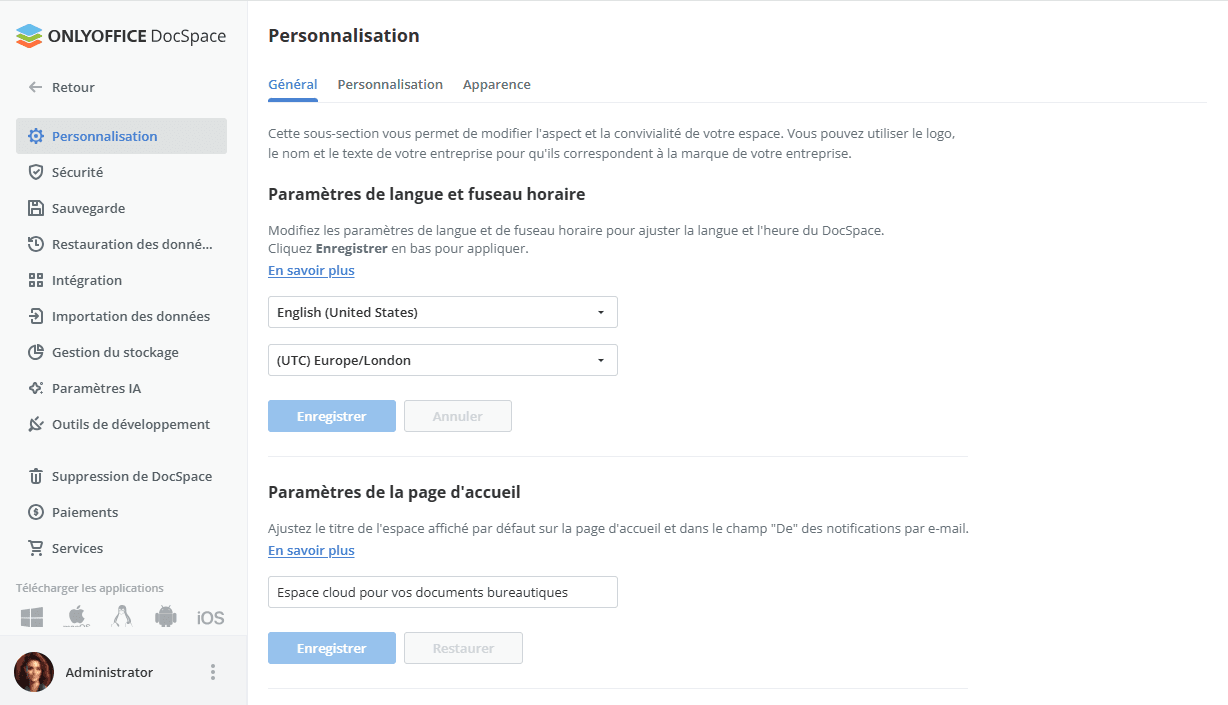 Configuration DocSpace