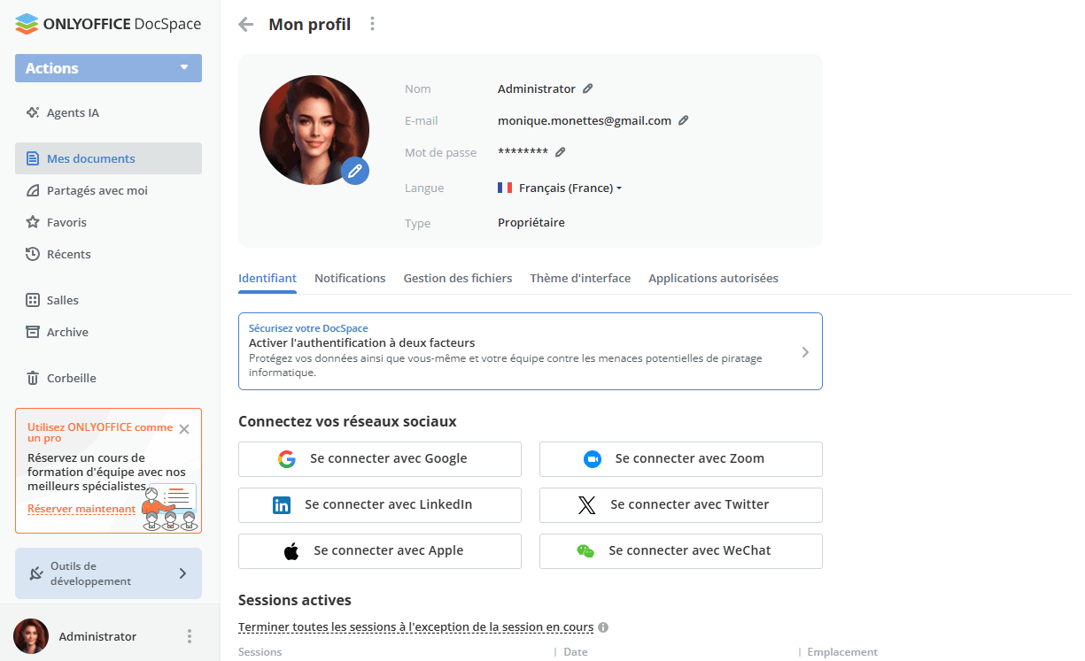 Modifier des profils