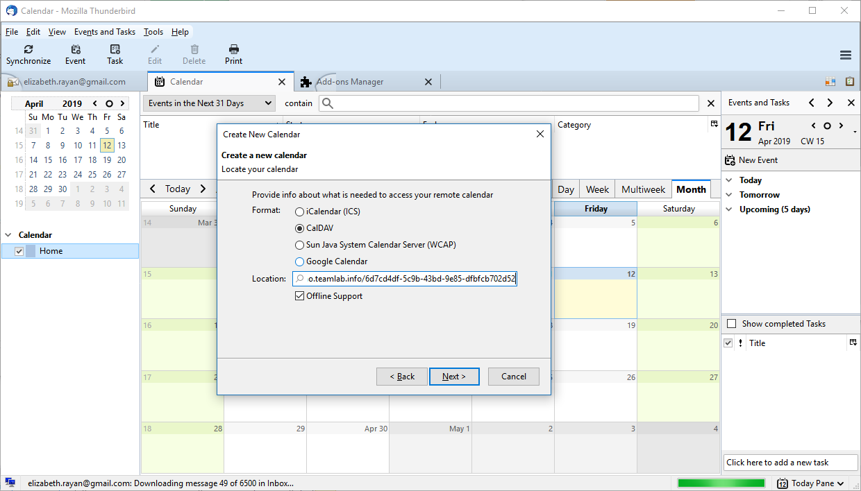 Exporting Calendar - Mozilla Thunderbird