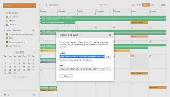 Exporting Calendar