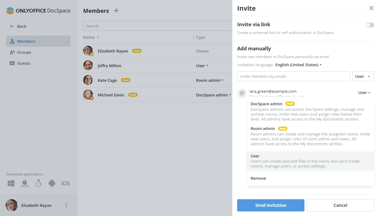 Individual invitation