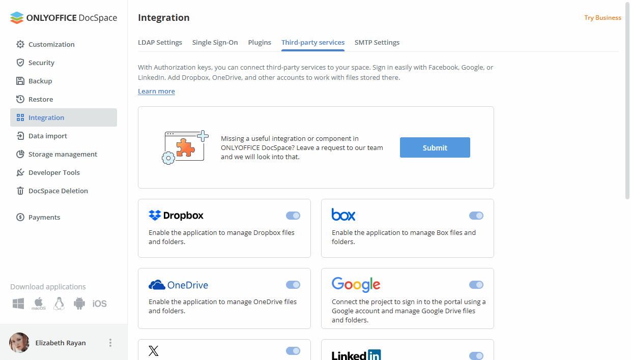 Adjusting Integration Settings