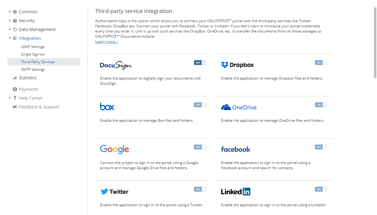 Adjusting Integration Settings