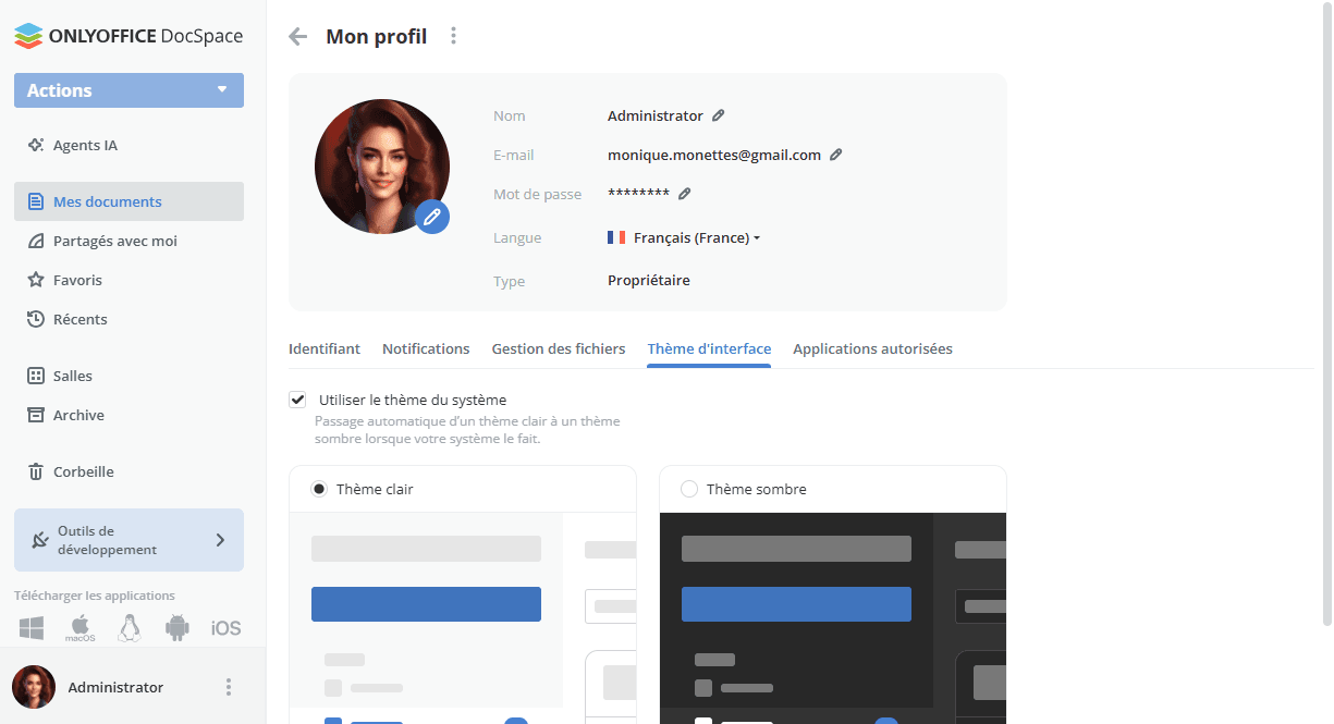 Modifier des profils