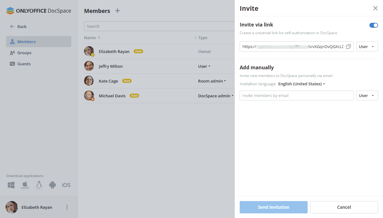 Invitation link
