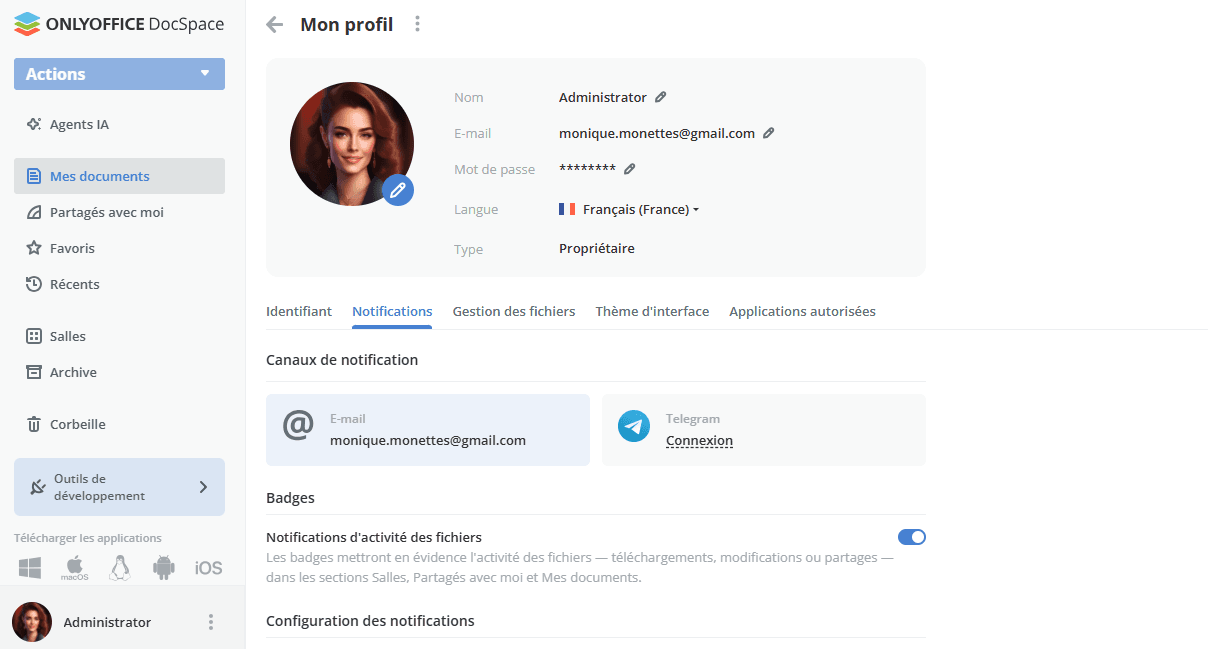 Modifier des profils