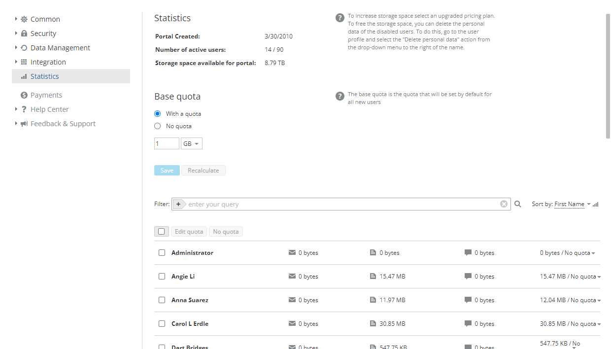 Viewing Portal Statistics
