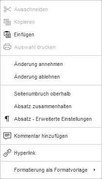 Annehmen/Ablehnen Drop-Down Menü