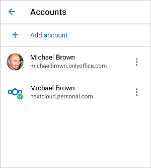 Account management panel