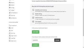 Activate ONLYOFFICE Workspace Enterprise