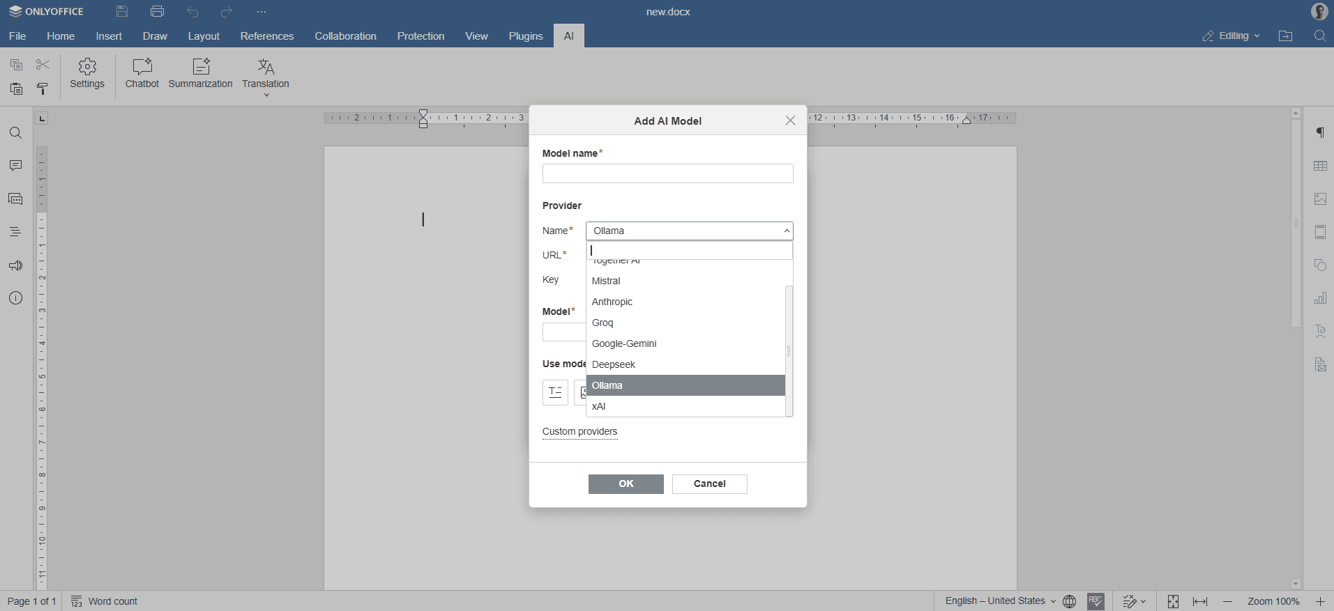 Ollama: configuration