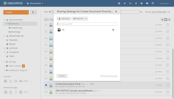 Sharing files and folders