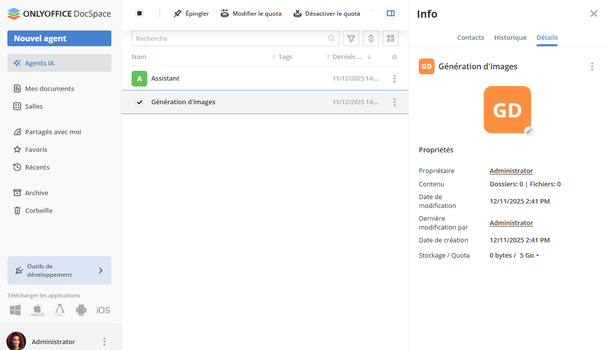 Afficher informations