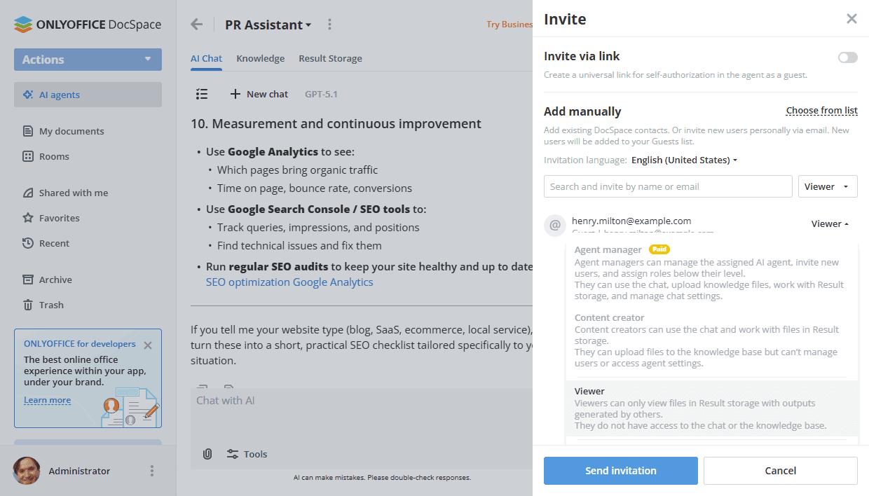 Individual invitation