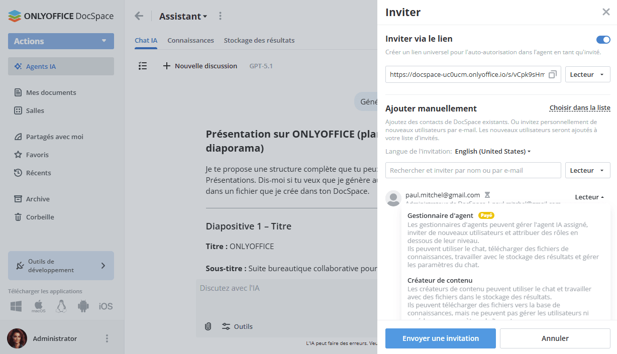 Invitation personnelle