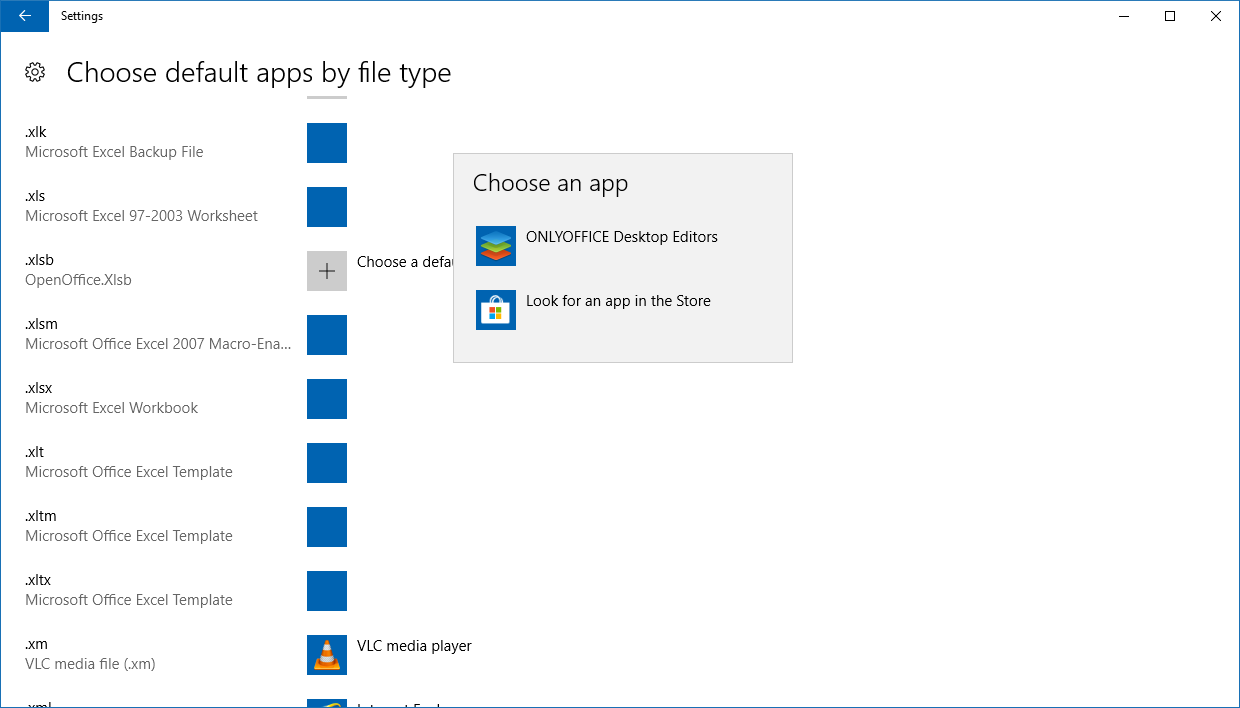 Choisir une application