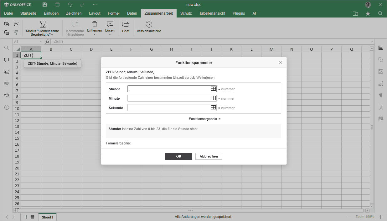date and time arguments window