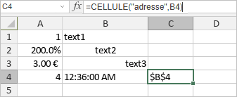 Fonction CELLULE