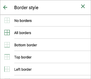 Cell Border settings
