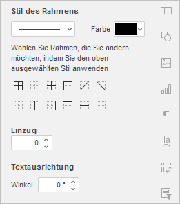 Registerkarte Zelleneinstellungen