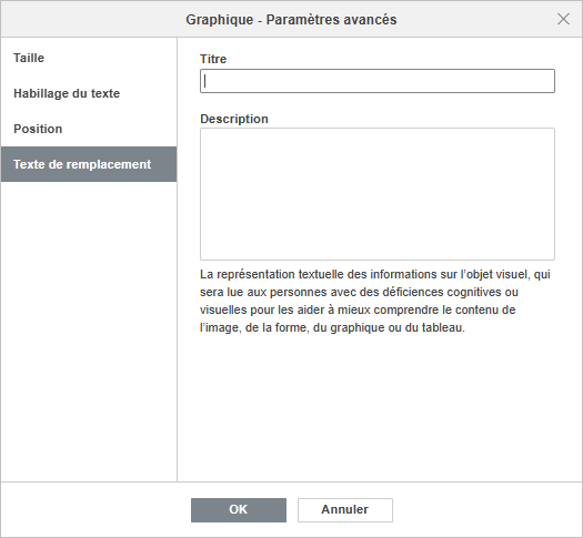 La fenêtre Graphique - Paramètres avancés