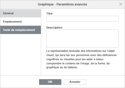 La fenêtre Graphique - Paramètres avancés