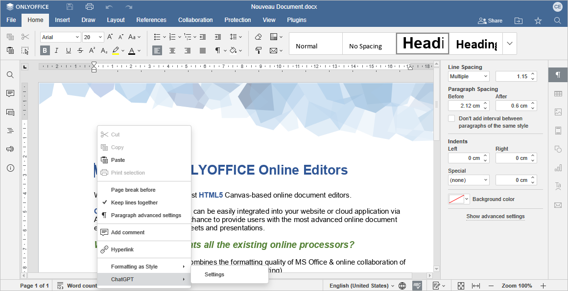 ChatGPT 上下文菜单