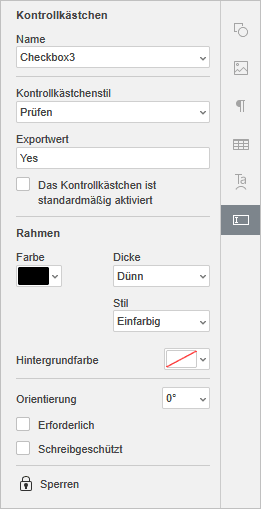 checkbox settings