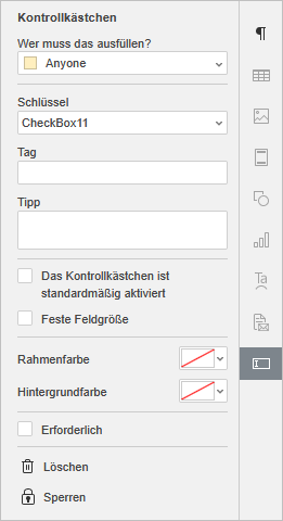 checkbox settings