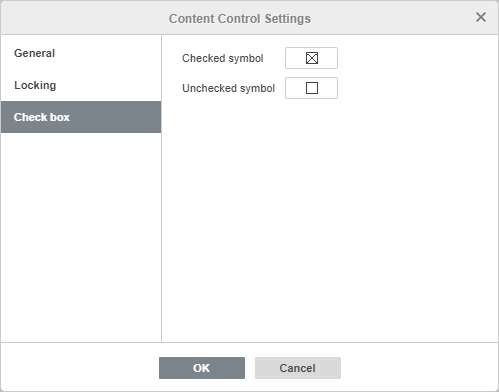 Checkbox settings window