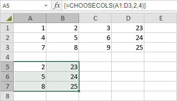 CHOOSECOLS Function