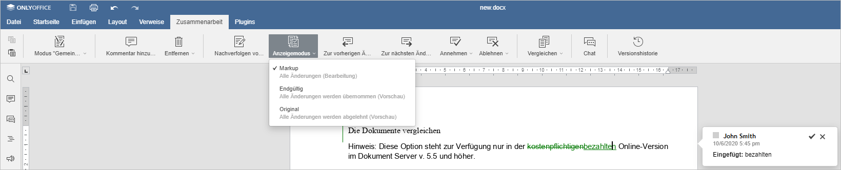 Dokumente vergleichen - Einfaches Markup
