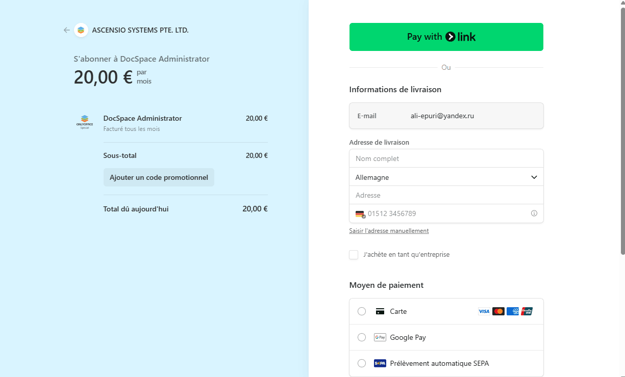 checkout.stripe.com payment page