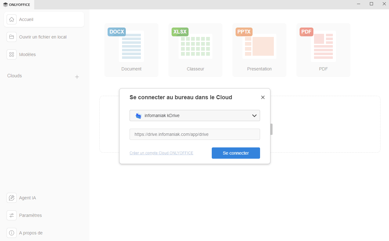 Se connecter au bureau de cloud