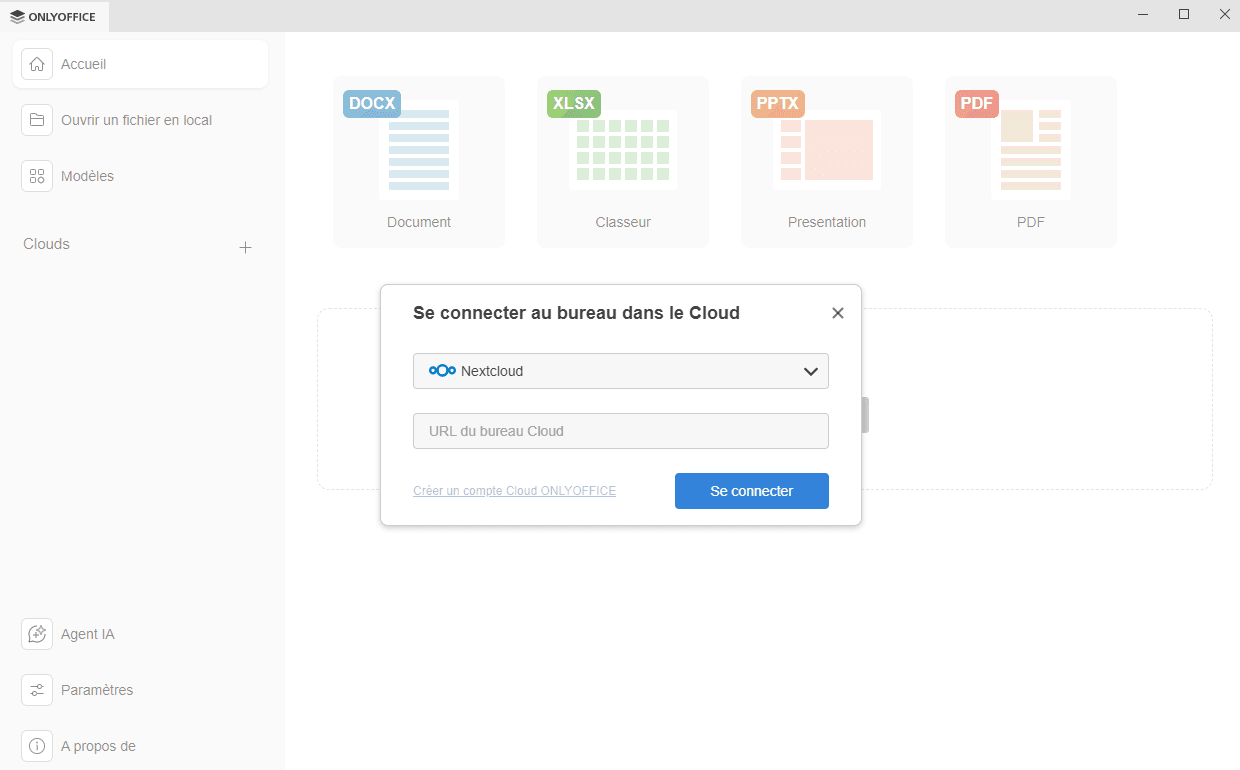Se connecter au bureau de cloud
