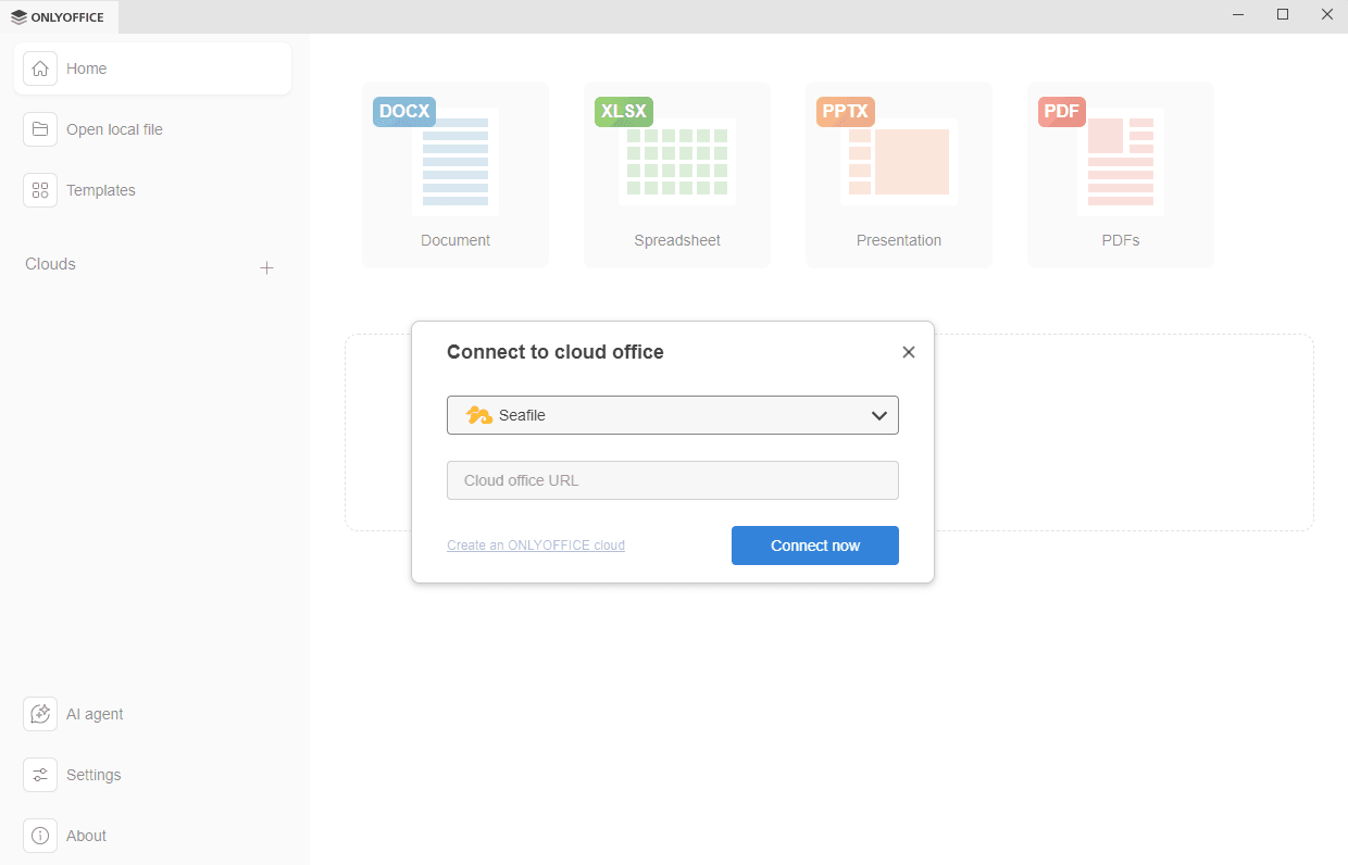 Connect to cloud office window