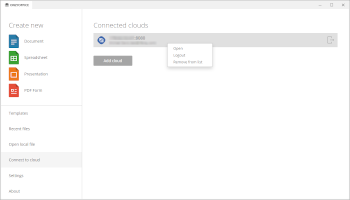 Connected accounts list