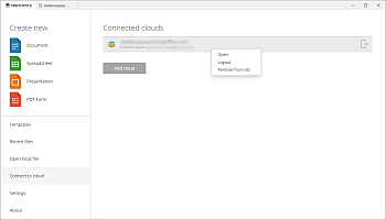 Connected accounts list