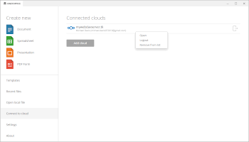 Liste des comptes connectés
