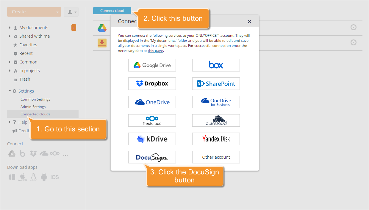 How to send documents for signature? Step 1