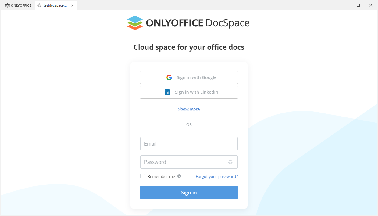 Connect to cloud office window