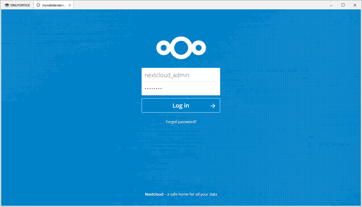 Connect to cloud office window