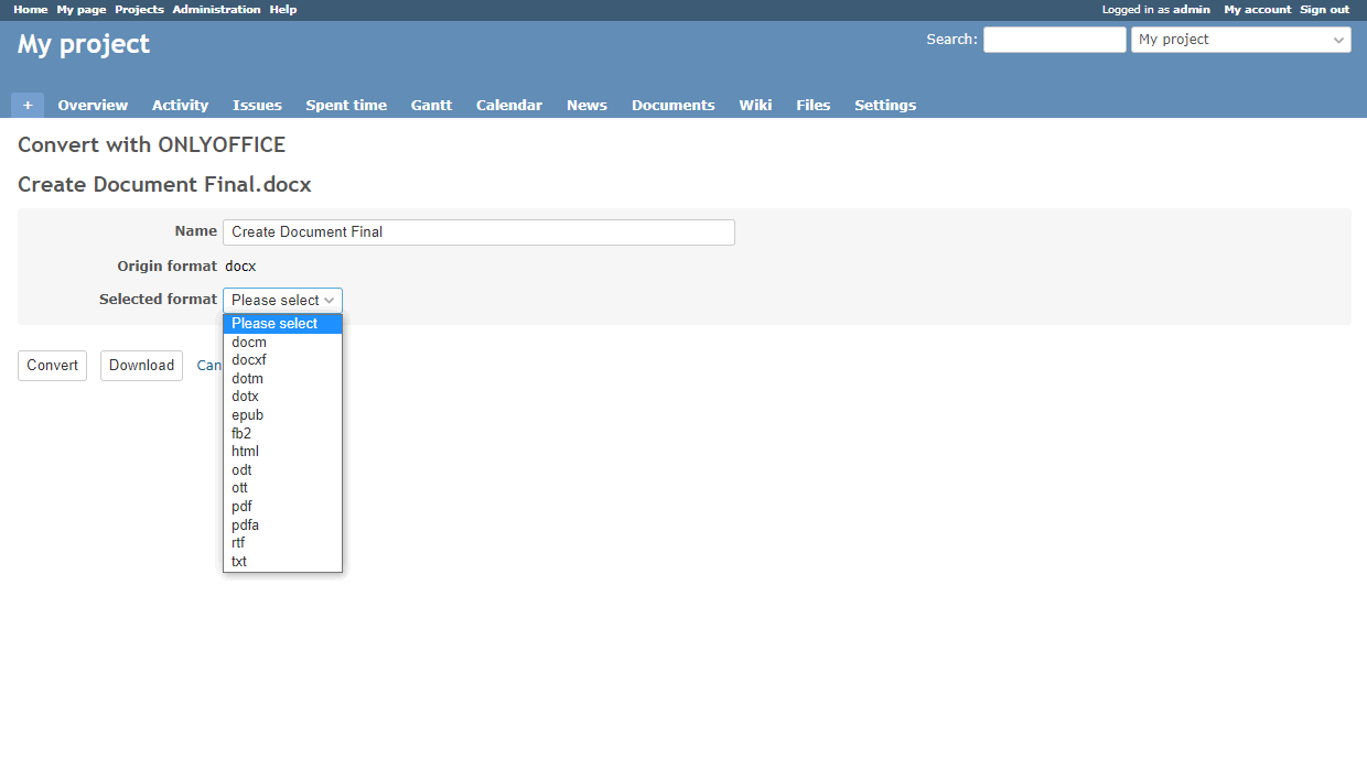 Convertir des fichiers